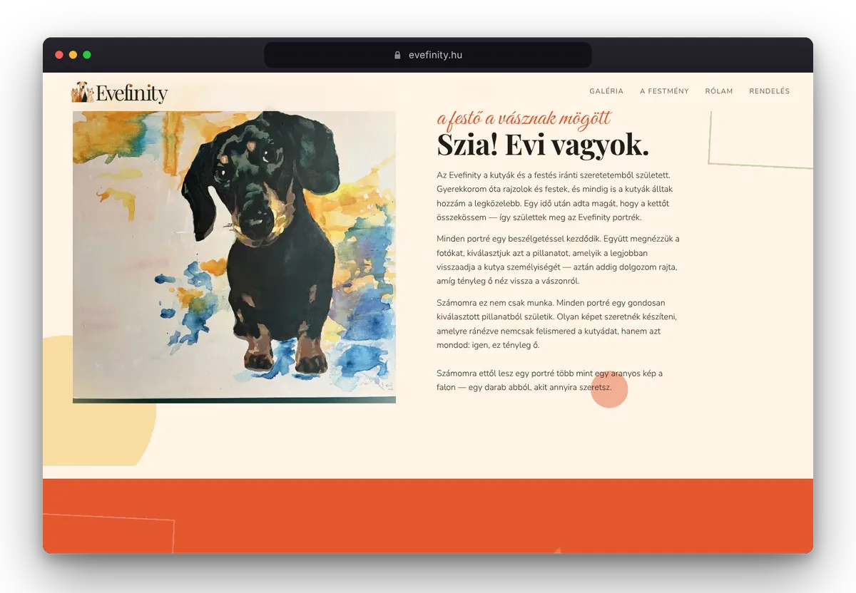 Website von Evefinity im Browser, Ansicht 4