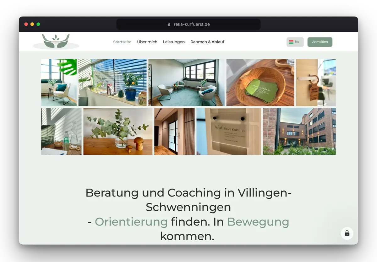 Website von Réka Kurfürst im Browser, Ansicht 5